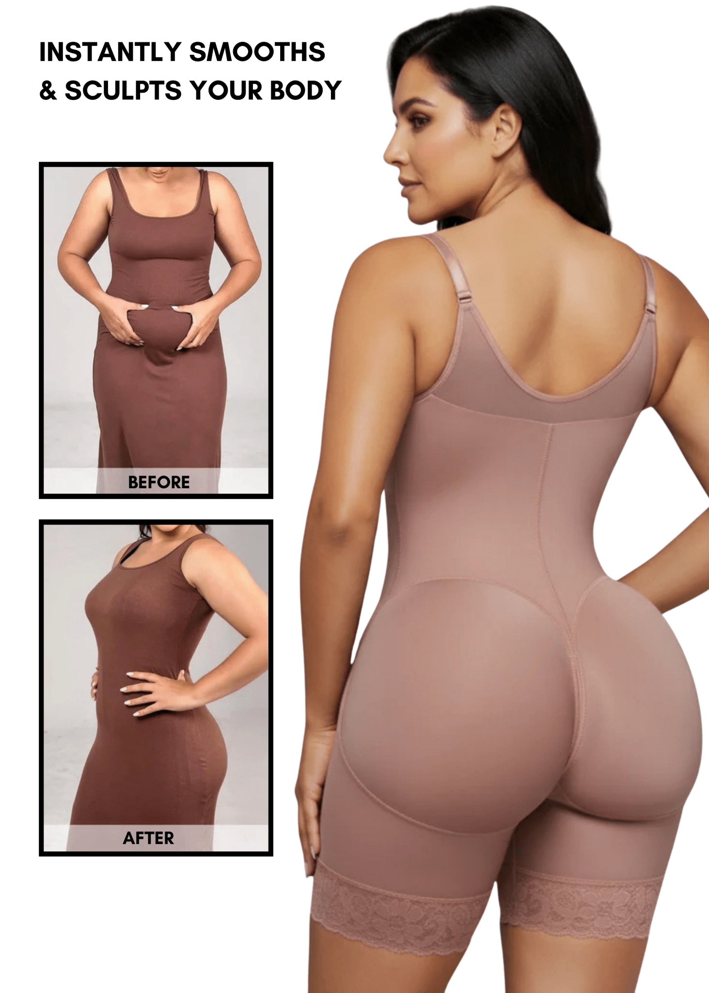 MYSHAPI™ Colombian faja full body shaper bodysuit – view 18
