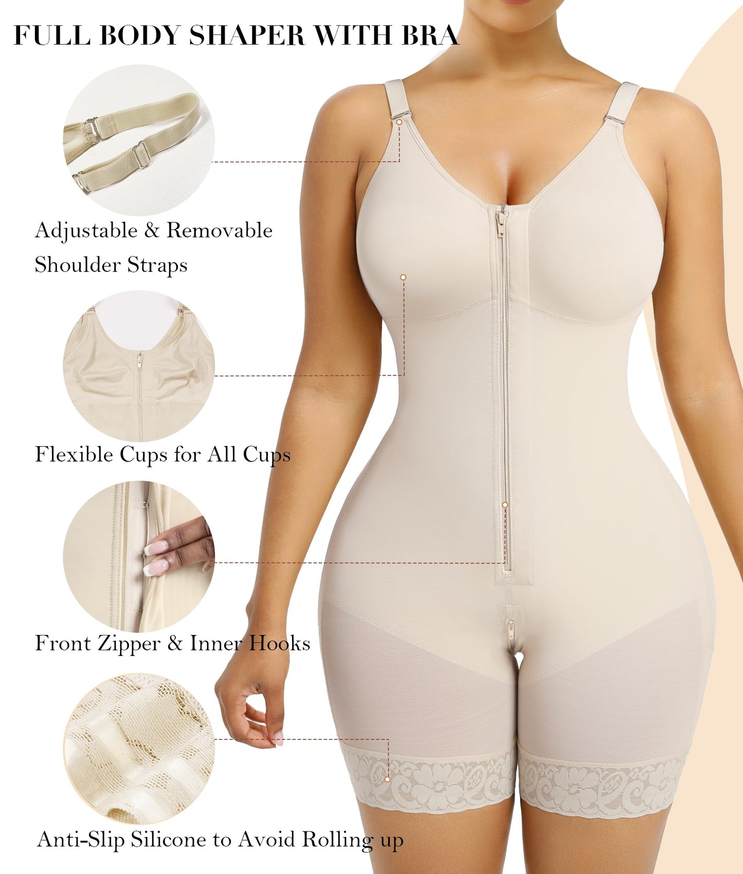MYSHAPI™ Colombian faja full body shaper bodysuit – view 11