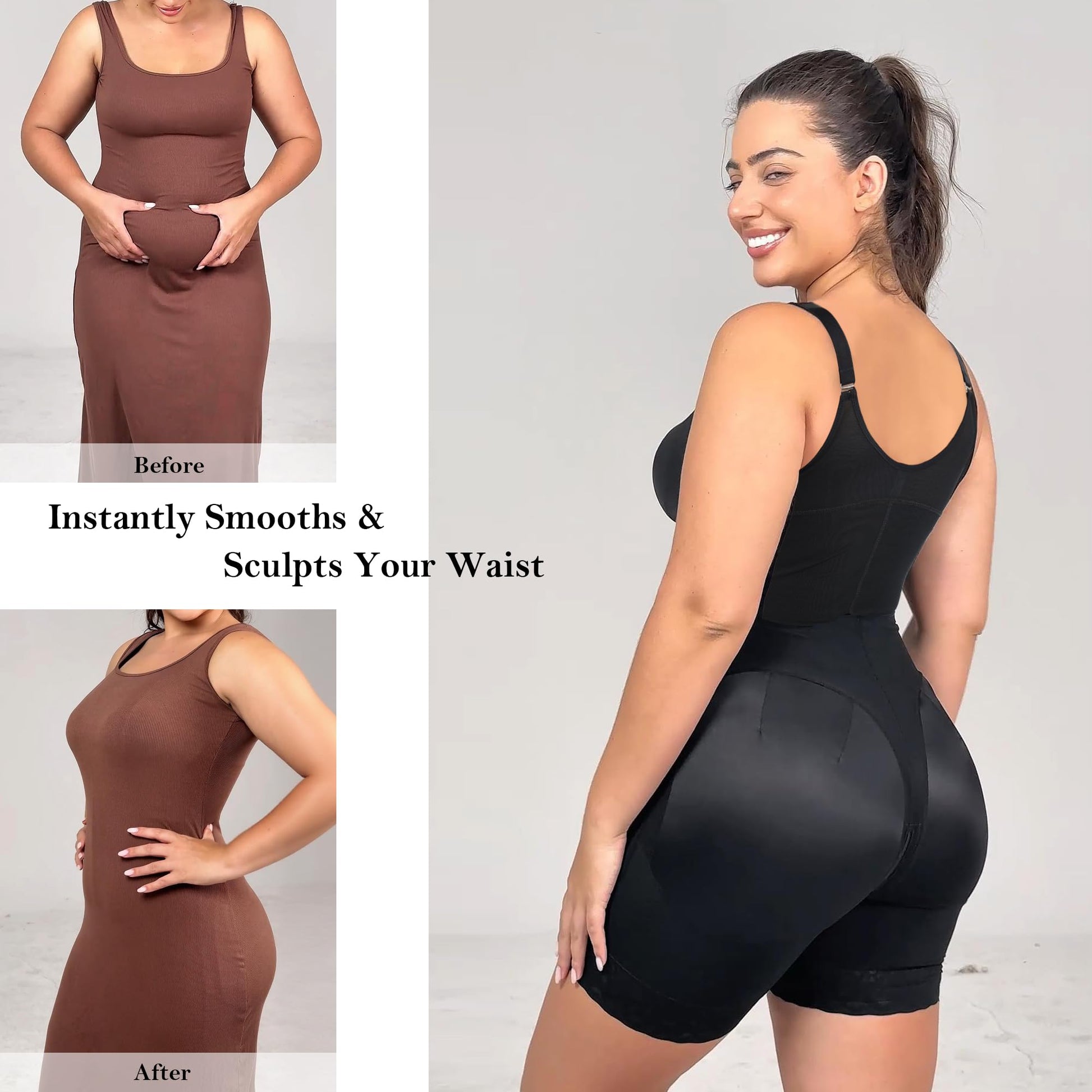 MYSHAPI™ Colombian faja full body shaper bodysuit – view 4